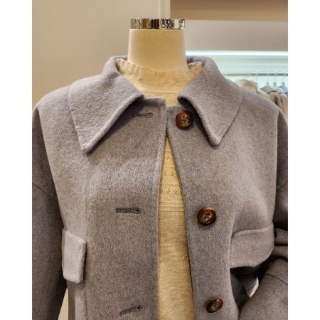 밑단 뒷밴딩 플랩 알파카 자켓