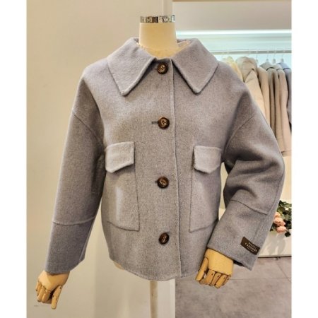 밑단 뒷밴딩 플랩 알파카 자켓