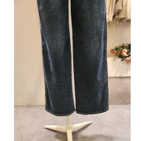 기모 데님 통 와이드 팬츠