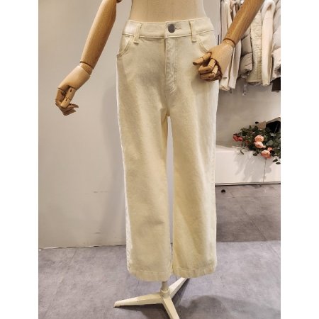 기모 골지 일자 와이드 팬츠