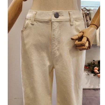 기모 골지 일자 와이드 팬츠