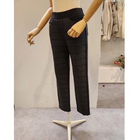 밴딩 패딩 배색 배기 팬츠