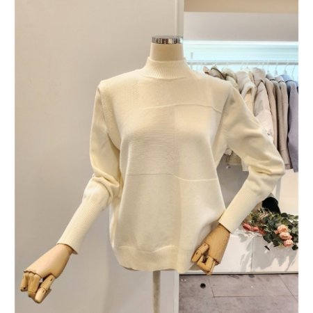 반폴라 믹스 패턴 니트