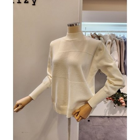 반폴라 믹스 패턴 니트