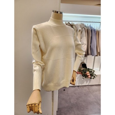 반폴라 믹스 패턴 니트