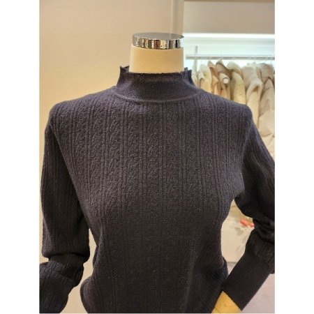 프릴 포인트 반목 니트