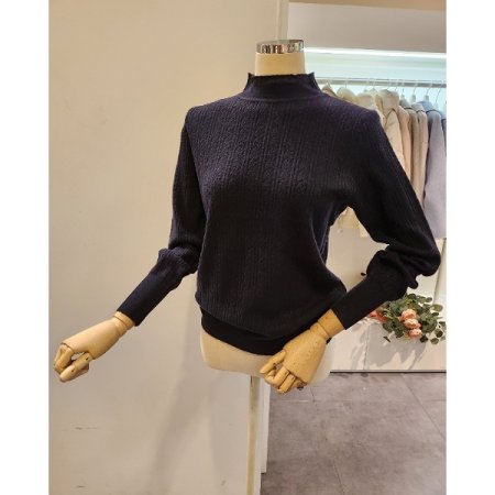 프릴 포인트 반목 니트