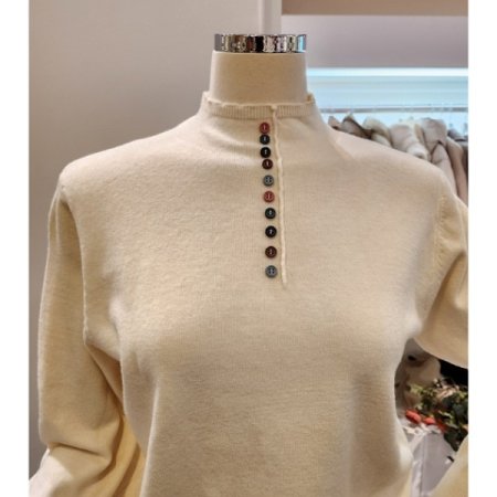 컬러 단추 반목 니트