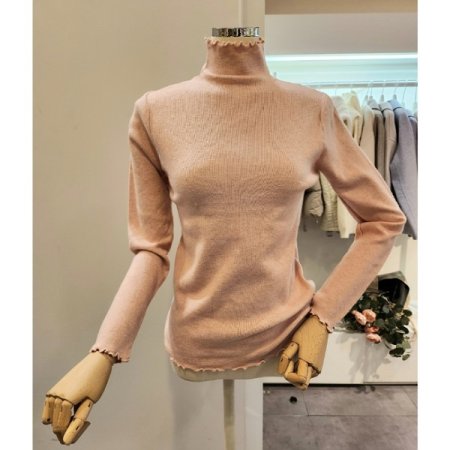 롤링 폴라 무지 니트