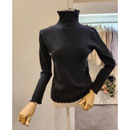 롤링 폴라 무지 니트