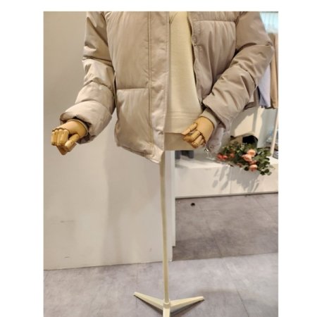 퍼 카라 배색 패딩 점퍼