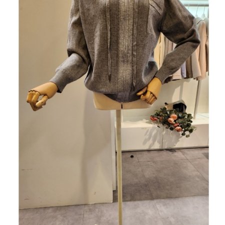 후드넥 와플 집업 가디건