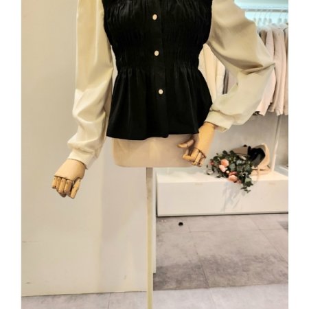 골덴 셔링 블라우스