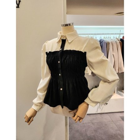 골덴 셔링 블라우스