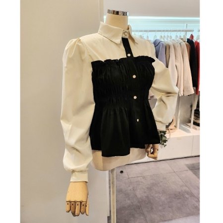 골덴 셔링 블라우스