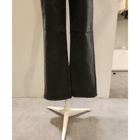 기모 흑청 세미 와이드 팬츠