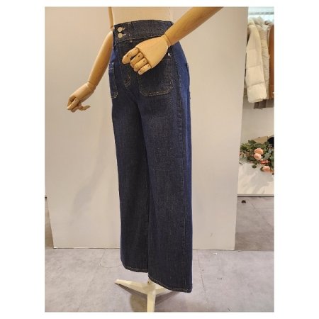 투버튼 양 포켓 와이드 팬츠