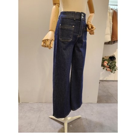 투버튼 양 포켓 와이드 팬츠