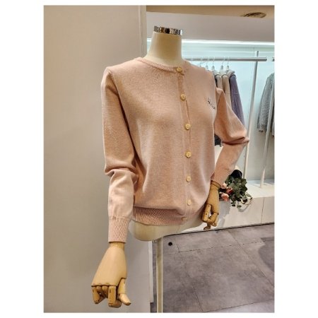 고양이 자수 라운드넥 가디건