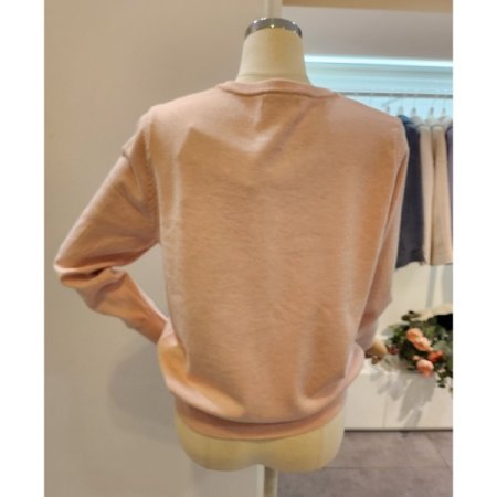 고양이 자수 라운드넥 가디건