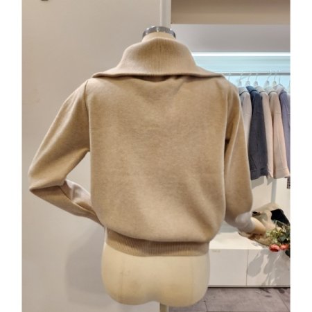 양포켓 집업 카라 가디건