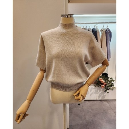 반폴라 무지 루즈핏 니트