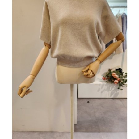 반폴라 무지 루즈핏 니트