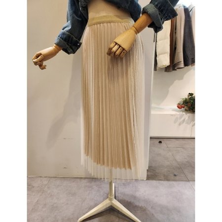 밴딩 플리츠 샤 스커트