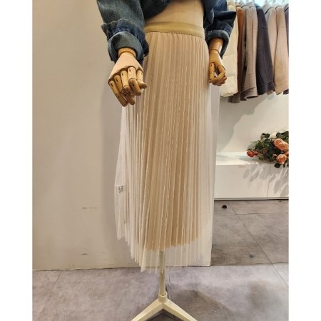 밴딩 플리츠 샤 스커트