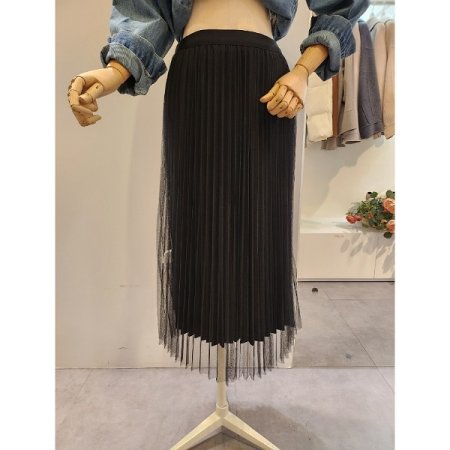 밴딩 플리츠 샤 스커트