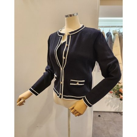 브이넥 니트 가디건 세트