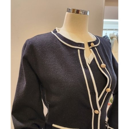 브이넥 니트 가디건 세트