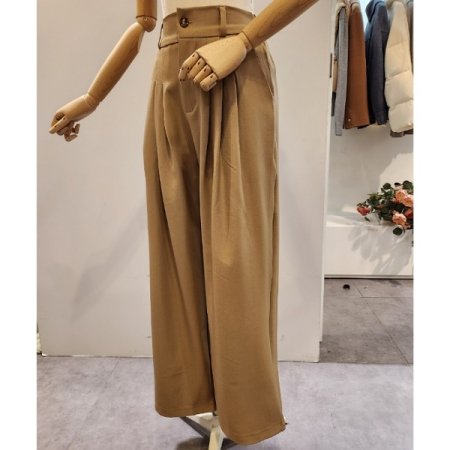 뒷밴딩 쓰리턱 와이드 팬츠