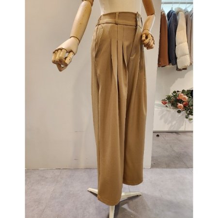 뒷밴딩 쓰리턱 와이드 팬츠