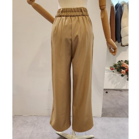 뒷밴딩 쓰리턱 와이드 팬츠