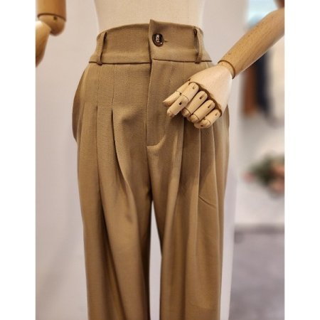 뒷밴딩 쓰리턱 와이드 팬츠