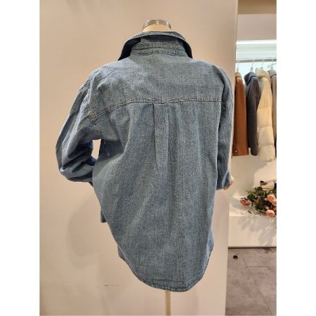 양포켓 연청 루즈핏 셔츠