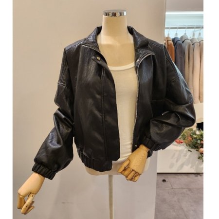 베이직 집업 레자 자켓