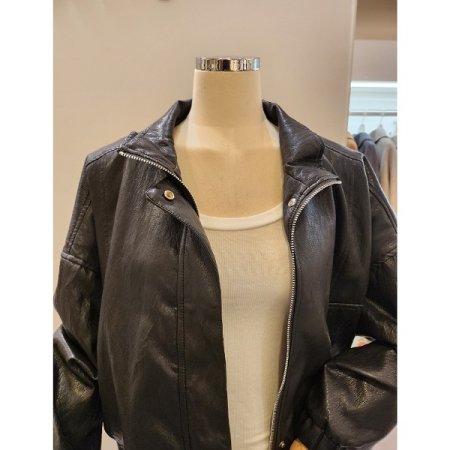 베이직 집업 레자 자켓