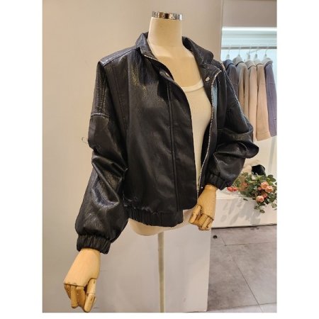 베이직 집업 레자 자켓