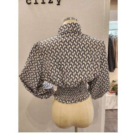 스모크 포인트 패턴 블라우스