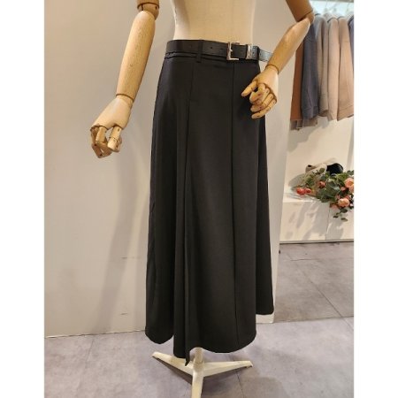 벨트 세트 에이라인 롱 스커트