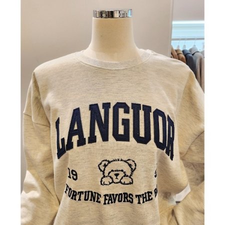 곰돌이 레터링 맨투맨티셔츠