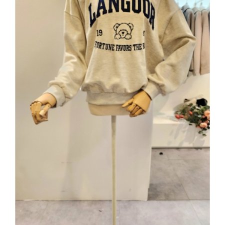 곰돌이 레터링 맨투맨티셔츠