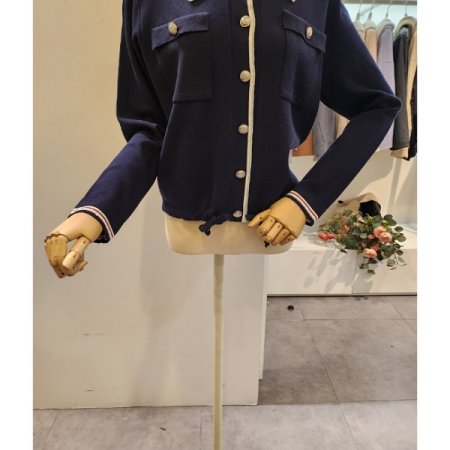 은장 스트링 카라 가디건