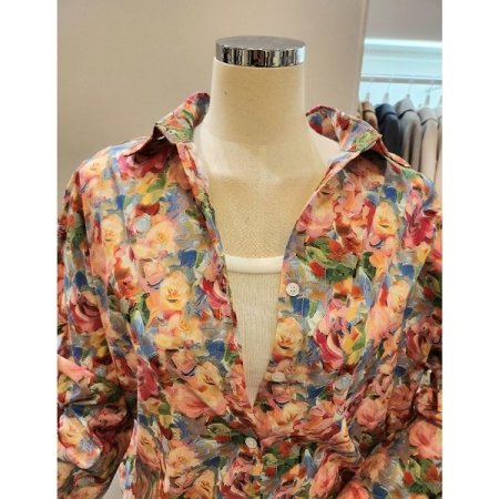 컬러풀 플라워 스트링 셔츠