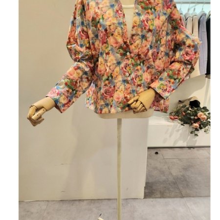 컬러풀 플라워 스트링 셔츠