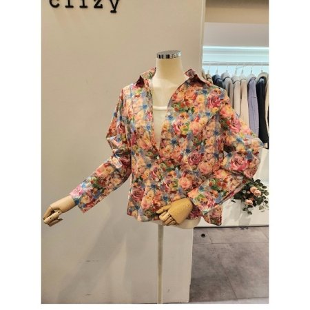 컬러풀 플라워 스트링 셔츠