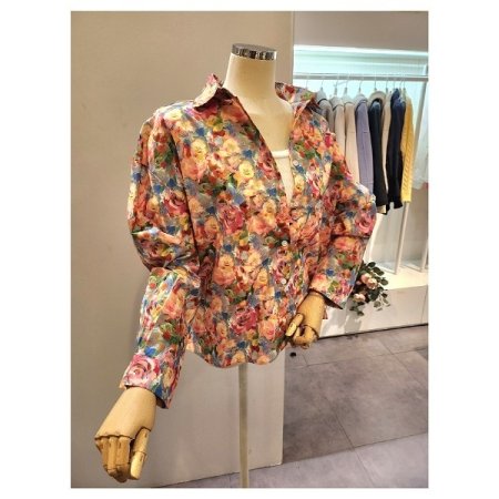 컬러풀 플라워 스트링 셔츠