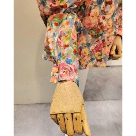 컬러풀 플라워 스트링 셔츠